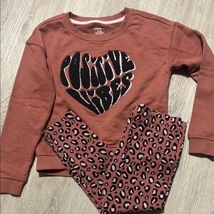 George Brown and Black Matching Pajama Set Cozy Loungewear